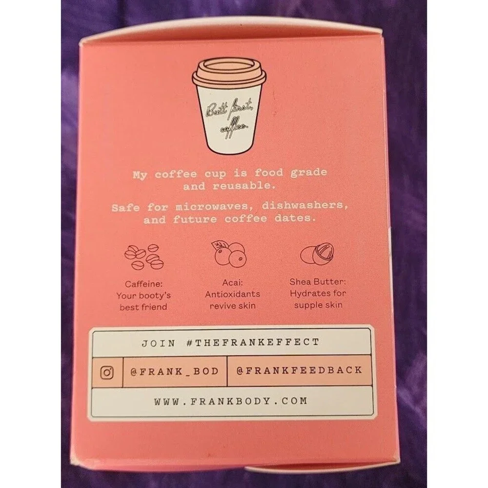 Frank Body Perky Sculpting Hydrator Reusable Hot Cup Caffeine Skin Daily Lotion